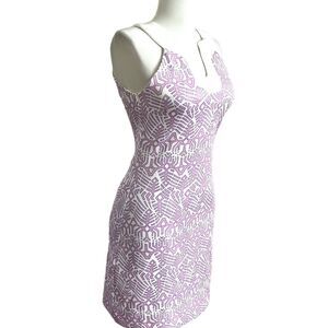 CK Bradley Halter Sleeveless Shift Dress Catalina Cloth Purple White Size XS